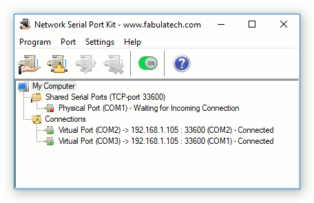 Screenshot of Network Serial Port Kit